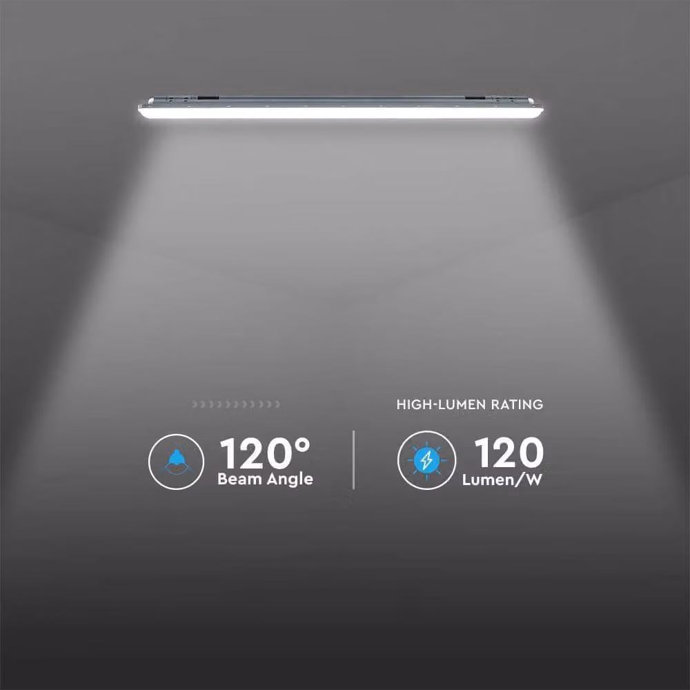 V-TAC VT-1254 Plafoniera LED Impermeabile 48W 120LM/W X-Series tubo 150cm Copertura Satinata 6500K IP65 - sku 10222