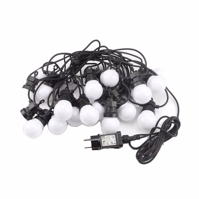 Stringa luminosa a globo LED, decorazione per esterni, design collegabile, filo nero luce latte, 24M 30bulb-a, spina UE-a