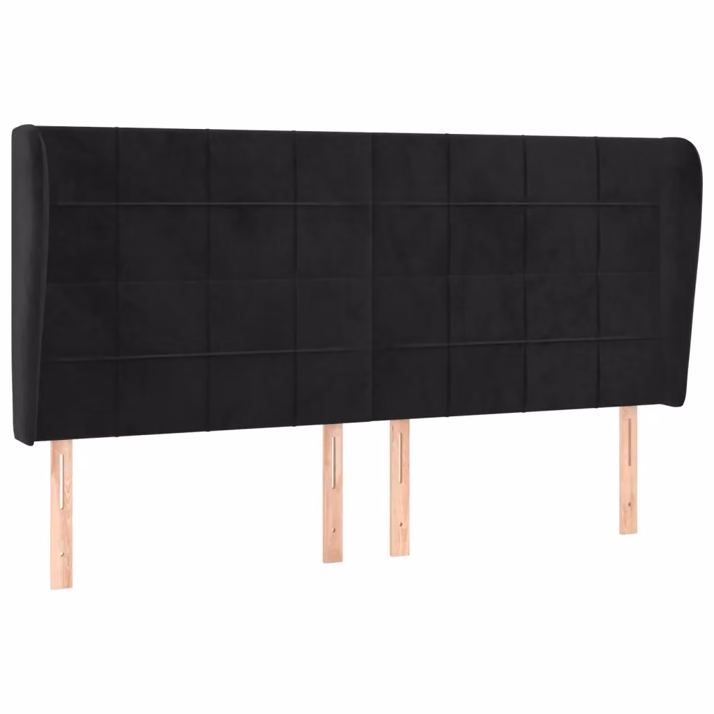 Testiera ad orecchio vidaXL in velluto nero L: 183 cm, P: 23 cm, H: 118/128 cm – 2