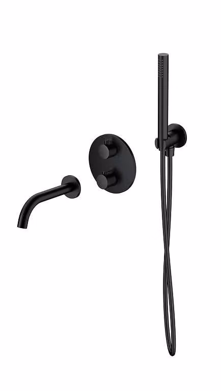 Set B731 Miscelatore Vasca + Set Doccia E Bocca Da Bagno Zen, Nero (S952-041)