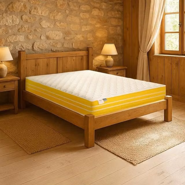 Materasso in memory foam Farmarelax bianco con fascia 5D traspirante, dispositivo medico CE, L/P/H: 160 x 190 x 23 cm