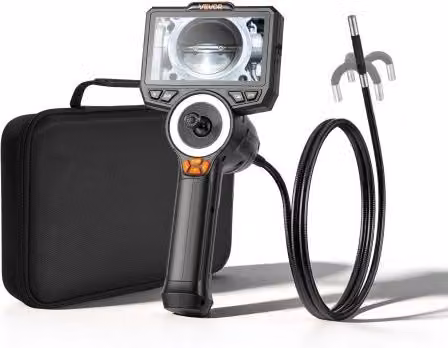 VEVOR Telecamera Endoscopica Articolata con Sonda da 8 mm e Luce, Rotazione a 360° in 4 Direzioni, Schermo IPS HD da 4,5'', Obiettivo 1080P, Zoom 8x, Cavo da 1,5 m IP67, per Settore Auto e Idraulica