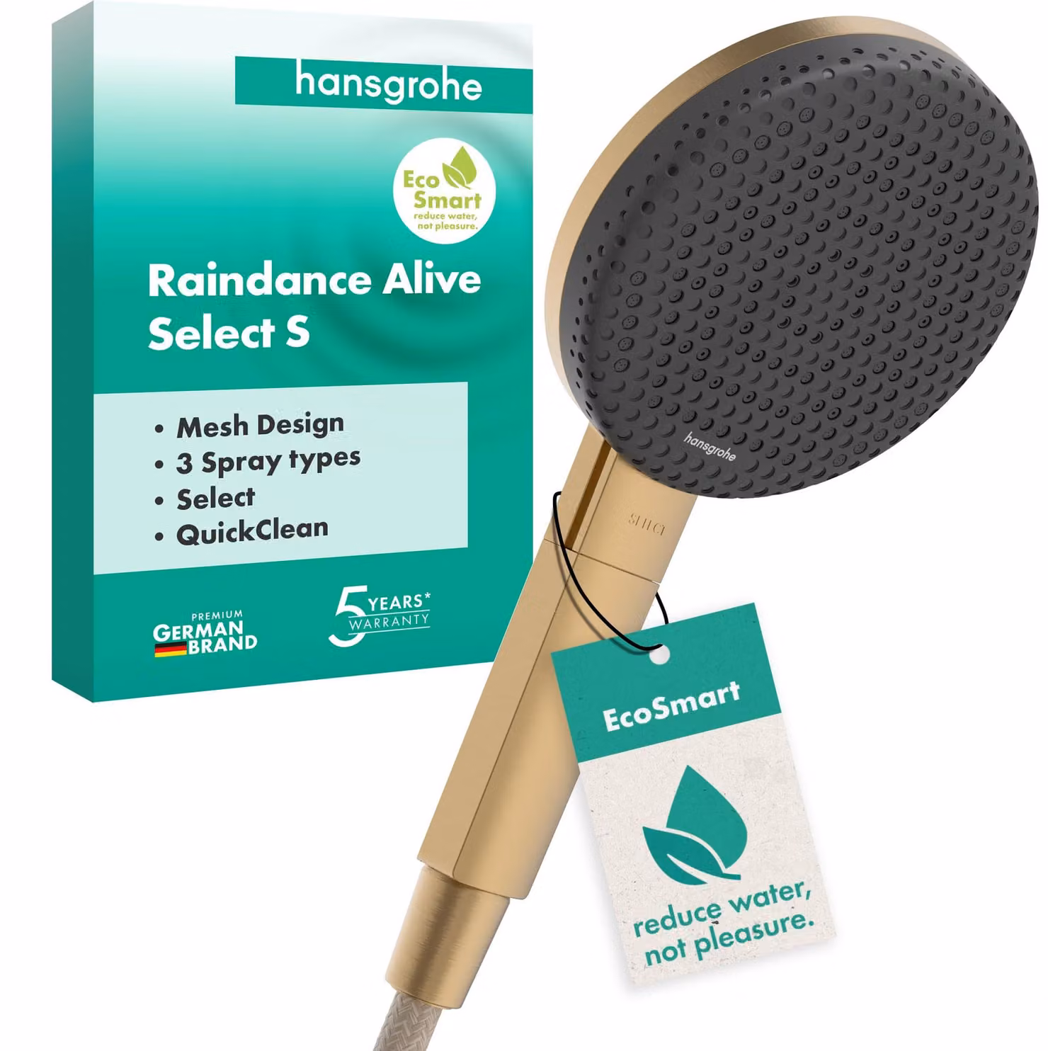 Rubinetto a leva da 125 mm, 3 getti, tecnologia EcoSmart, finitura bronzo spazzolato