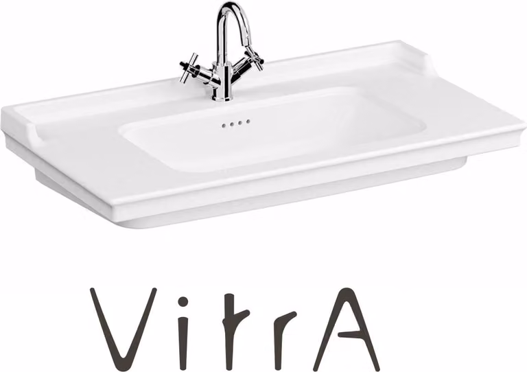 Lavabo Vitra VALARTE 80 cm con smalto igienico, bianco