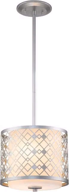 Lampada a sospensione Elstead Ziggy argento 2xE14 Ø25,4 cm