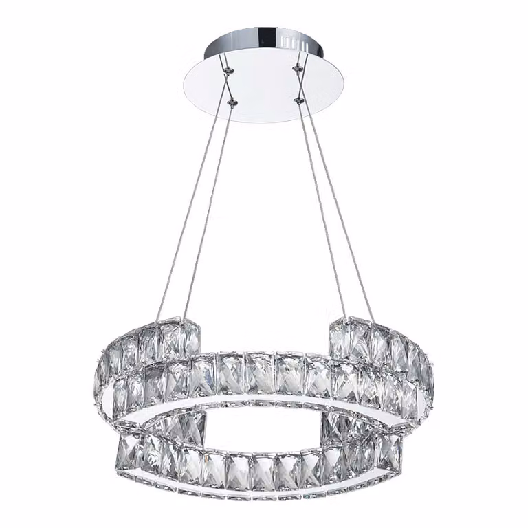 Lampada a sospensione LED SANTANA 24W, 4000K, argento/chiaro, Ø: 40 H: 110 cm