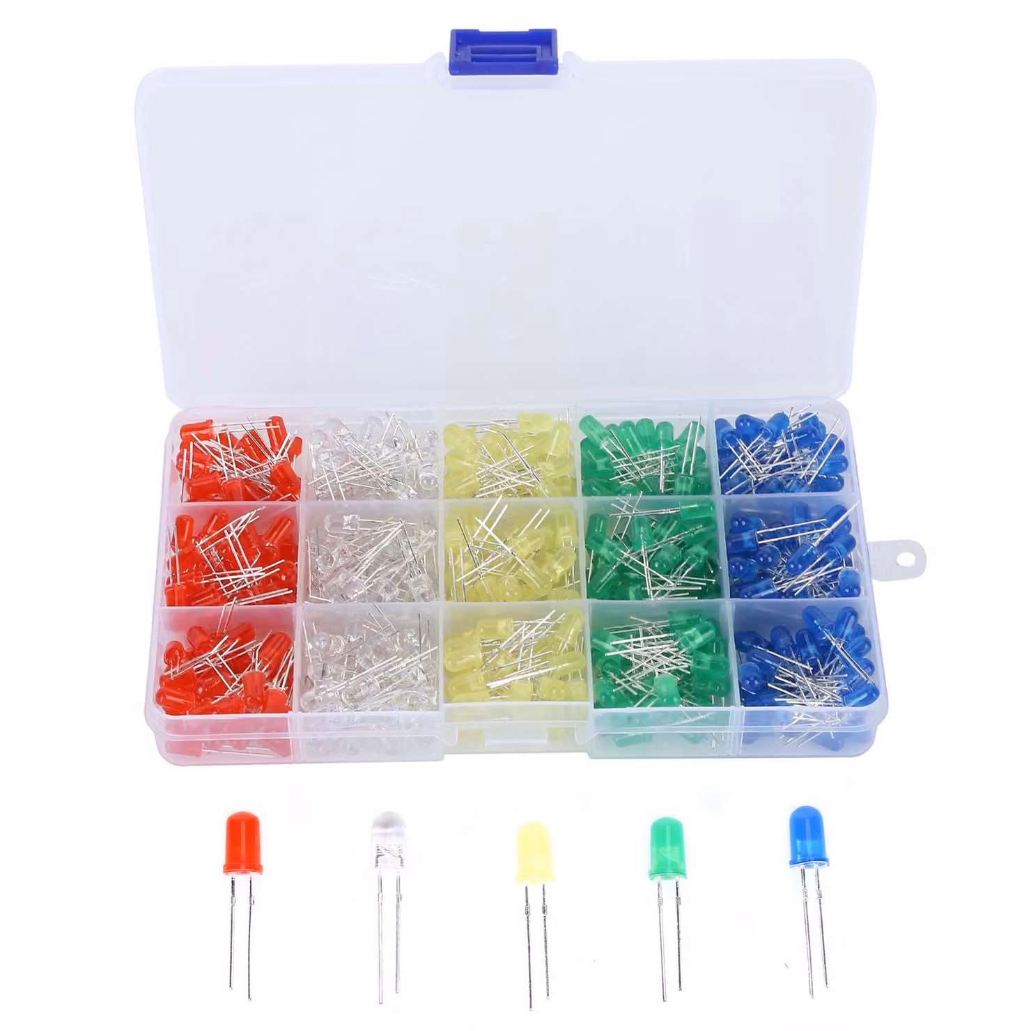 500 pezzi di diodi luminosi Set assortito di lampadine LED colorate da 5 mm Componente elettronico Display