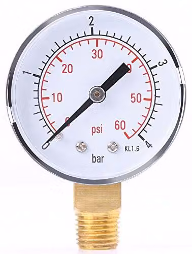 Manometro a membrana da 0 a 4 bar – Compatto e portatile – Attacco 1/4" NPT