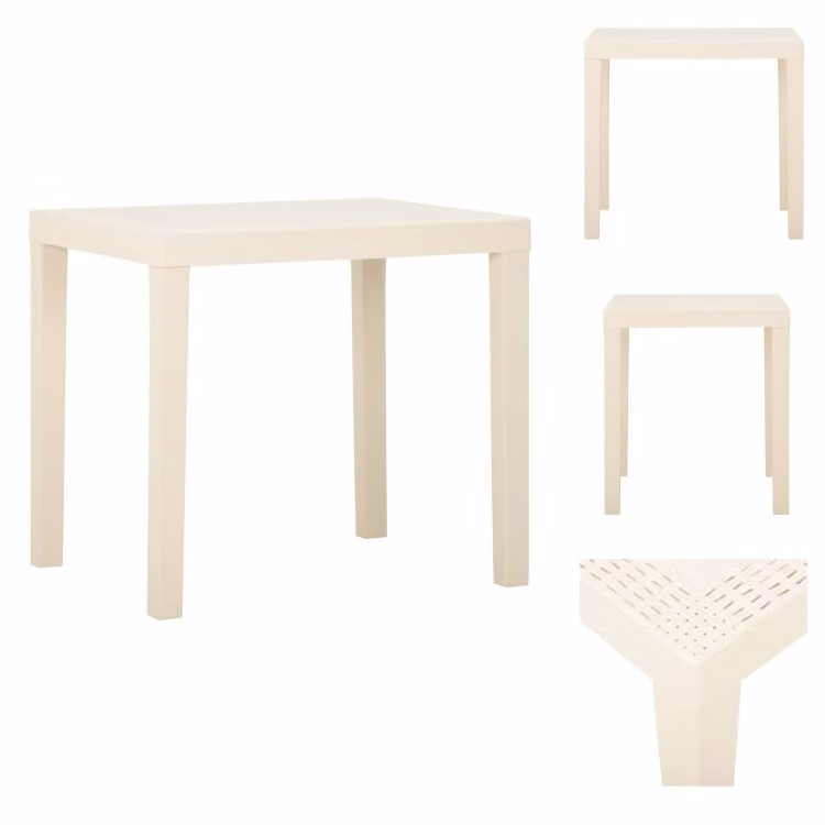 vidaXL Tavolo da giardino bianco 79x65x72 cm in plastica - Tavoli da giardino