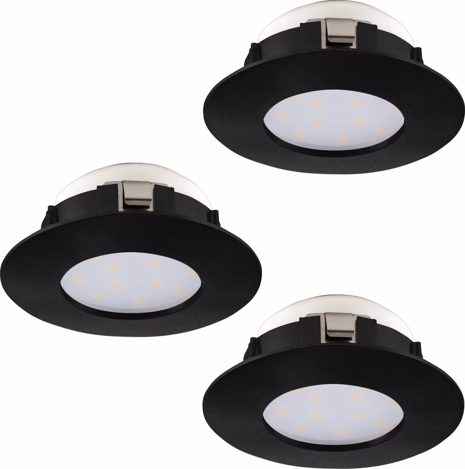 Faretto Ad Incasso Contemporaneo Pineda Policarbonato Nero 3 Luci Led 4,9W