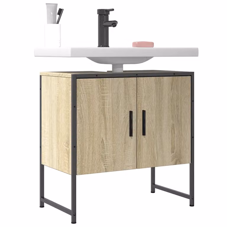 Mobile Lavabo da Bagno vidaXL in Rovere Sonoma, L: 60 cm, P: 33 cm, H: 60 cm