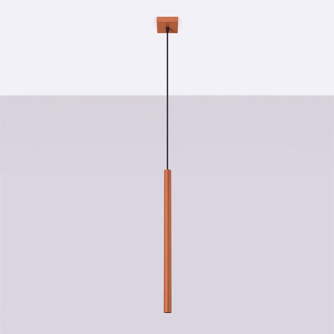 Lampada a sospensione PASTELO 1 rosso ocra 1xG9 8W acciaio 114x8x8cm Sollux Lighting