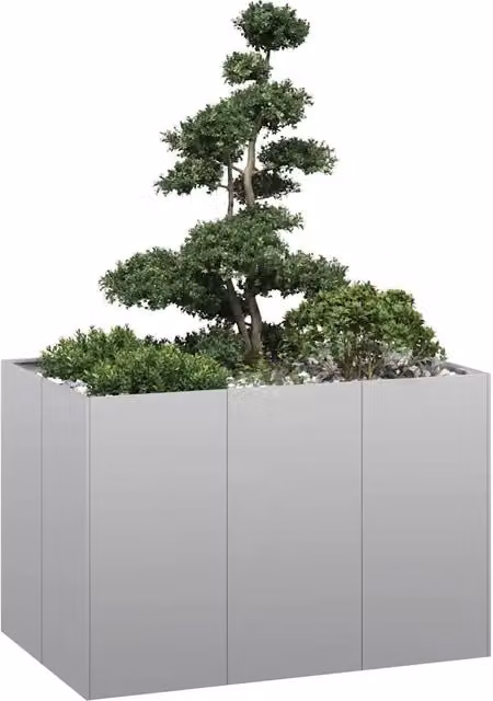 Fioriera a cassetta Design Mania in acciaio zincato grigio L: 120 cm, P: 80 cm, H: 80 cm – 1