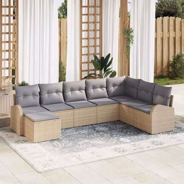 Set Divano da Giardino 8 pz Beige 3346160