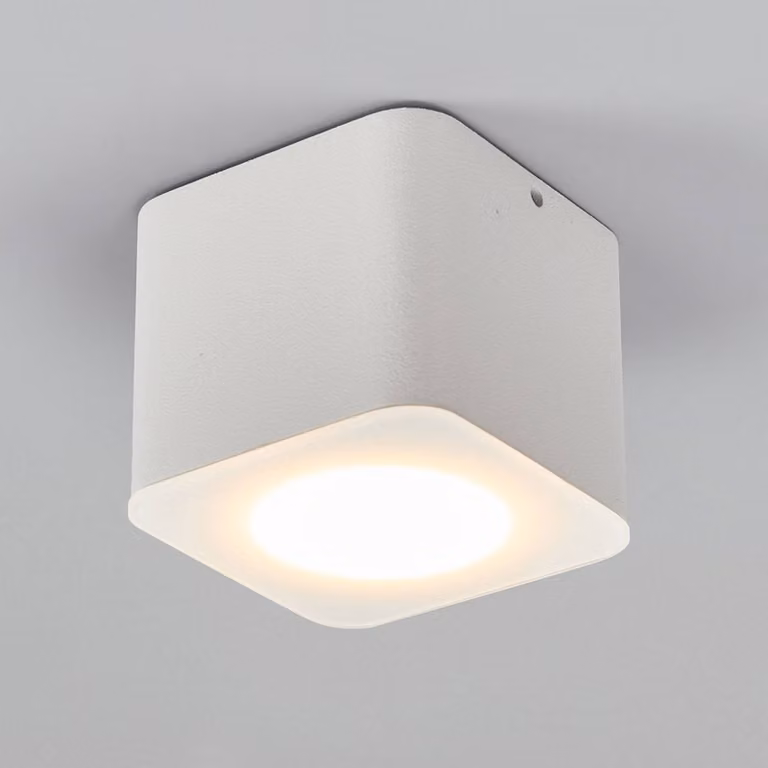 Helestra Oso spot LED angolare, bianco satinato OSO, dimmerabile, Bianco / Opale, Bagno, Alluminio, Moderno