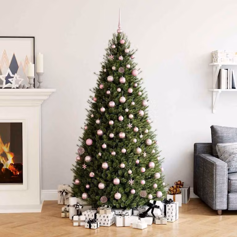 vidaXL Set di Decorazioni Natalizie Rosa con Stelle e Fiocchi di Neve in Plastica, 111 Pezzi