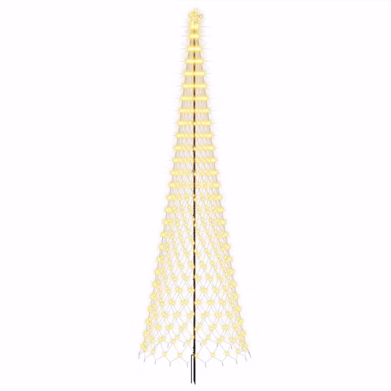 Albero di Natale a LED, altezza 500 cm, 550 LED, luce bianca calda, struttura in ferro, colore nero