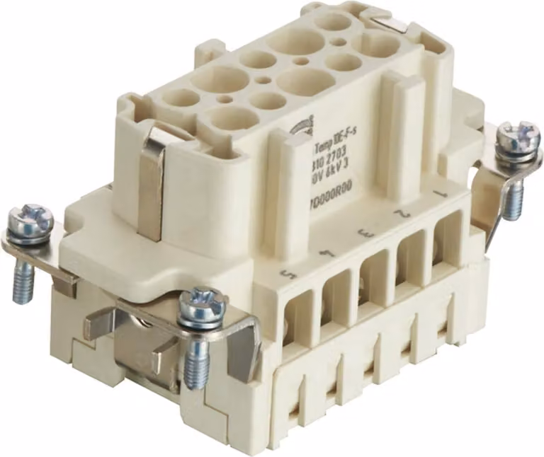 HARTING Han High Temp 10E inserto femmina (F) connessione a vite, 10 poli + PE 500 V, 16 A - 1 pezzo