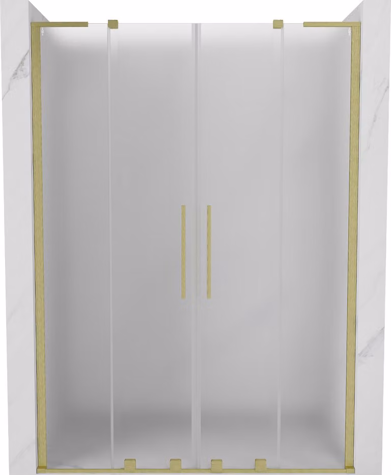 Mexen Velar L Duo porte doccia scorrevoli 150 cm, brina, dorato spazzolato - 871-150-003-32-55