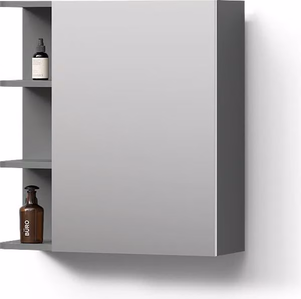 Mobiletto a specchio Livinity Fucino Antracite 62 x 64 cm, Model 56256