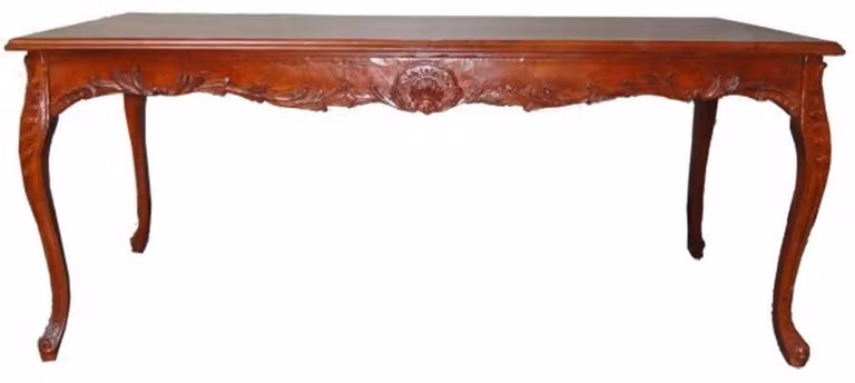 Tavolo da pranzo Casa Padrino in stile barocco, color noce, dimensioni 160 x 88 x 84 cm - Tavolo in legno massello in stile antico