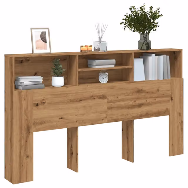 Testiera con contenitore Design Mania in legno ingegnerizzato rovere, L 180 cm x P 19 cm x H 103,5 cm