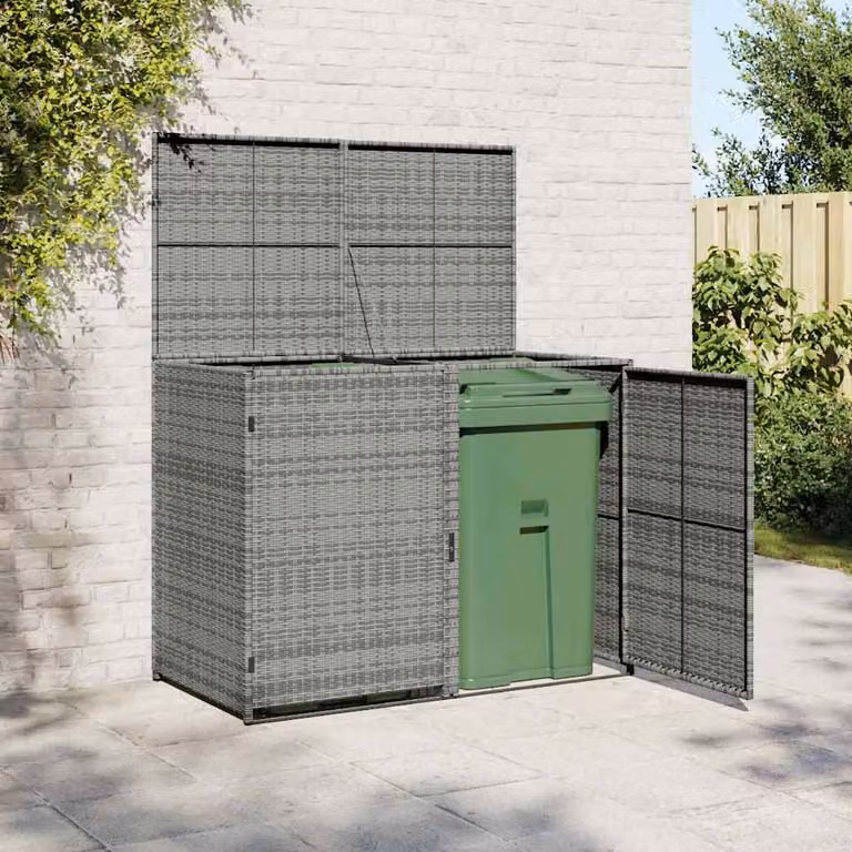 Copribidone Doppio in Polyrattan vidaXL Colore Antracite L/P/H: 148 x 77 x 111 cm