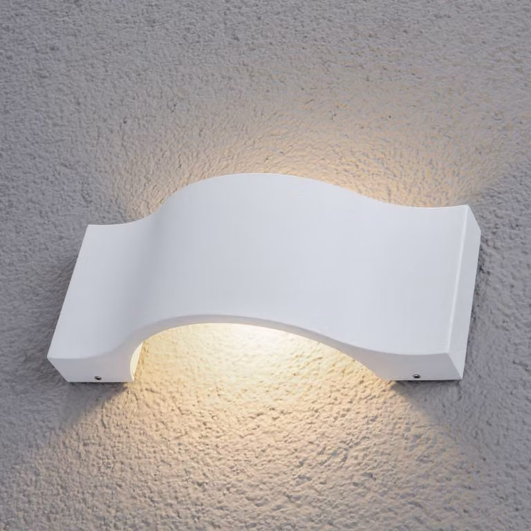 Applique da esterni a LED JACE Lucande, Bianco / Opale, Alluminio, Moderno, Applique LED da esterni