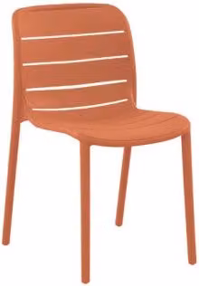 Sedia Pisa Set B Moia in polipropilene arancione matt con design a doghe impilabile