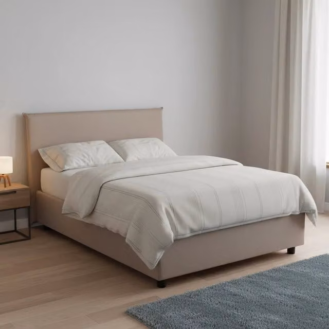 Letto Alush Talamo Italia con Materasso Incluso, Grigio Tortora, L/P: 120 x 200 cm