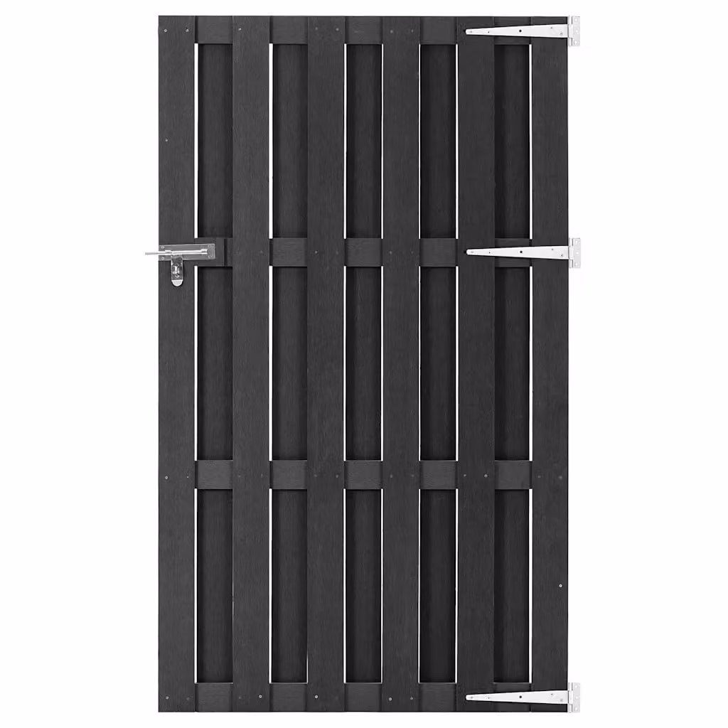 Cancello da giardino singolo a battente vidaXL in WPC e alluminio, Grigio, L: 100 cm, H: 180 cm