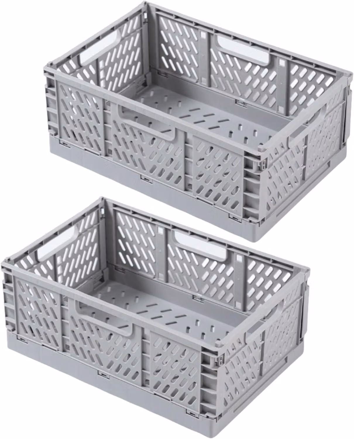 Contenitore pieghevole in plastica, impilabile, dimensioni 15x10x6 cm, con maniglia, ideale per la camera da letto