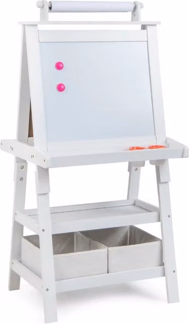 Cavalletto per bambini 3 in 1 59 x 50 x 117 cm con pratico spazio di archiviazione design MDF bianco 20_0011432
