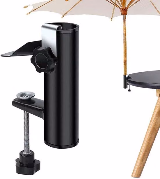 Portaombrellone per balcone - Metallo - Morsetto per telo ombreggiante - Supporto per balcone - Morsetto per telo ombreggiante - Supporto per telo ombreggiante - Morsetto per balcone - Non richiede palo per telo ombreggiante - Regolabile - Morsetto per te