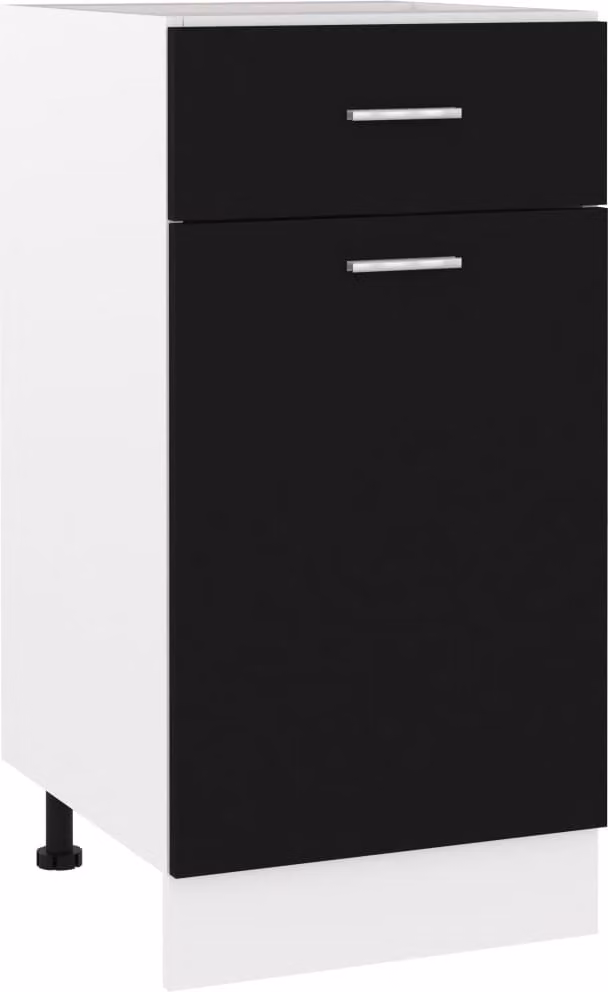 The Living Store Base a cassettiera nera 40x46x81,5 cm Materiale in legno