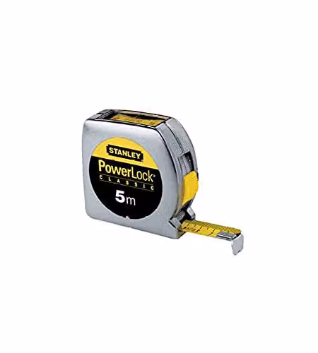 Stanley 0-33-932 Flessometro Powerlock con Lettura Diretta e Clip d'Aggancio, 5 m