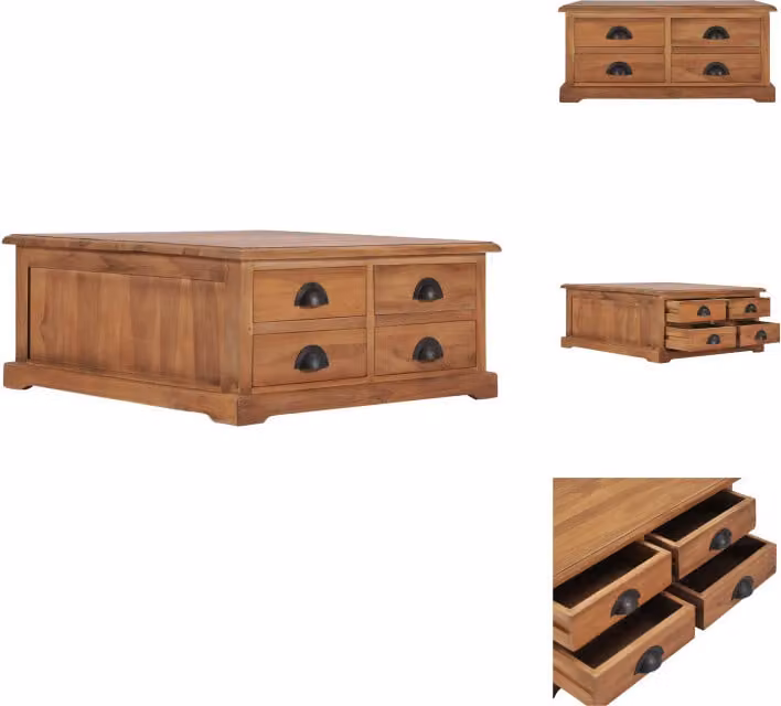vidaXL Tavolino da caffè 68 x 68 x 30 cm in legno massiccio di teak - Tavolini da caffè