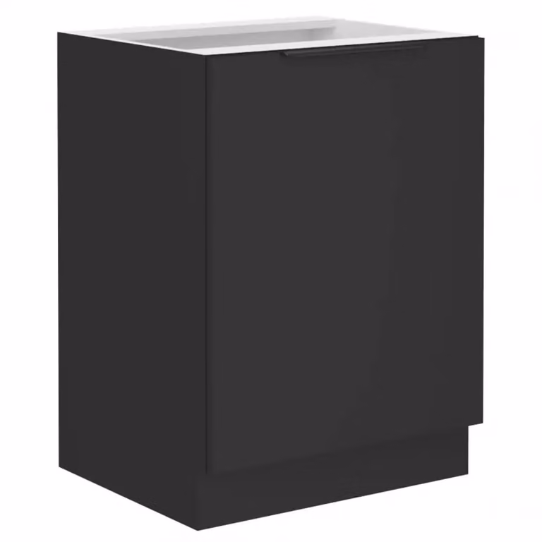 Mobiletto inferiore a un'anta SAJU - larghezza 60 cm, nero
