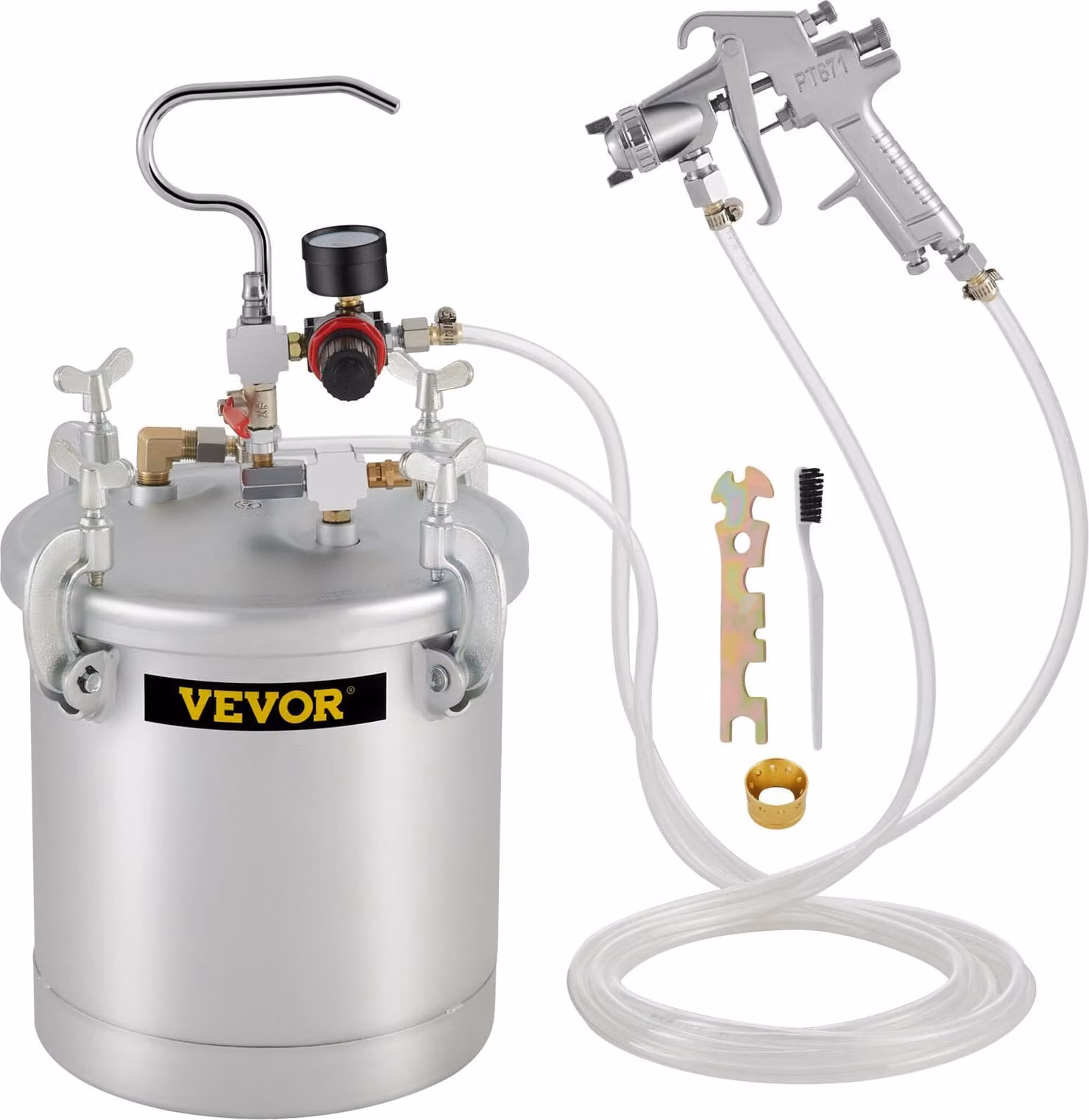 pistola a spruzzo da 10 L, contenitore per vernice da 30 PSI, sistema di verniciatura a spruzzo Supporto per l'applicazione di vernici a base d'acqua, mordenti, vernici, lacche, finiture di pregio per progetti interni ed esterni