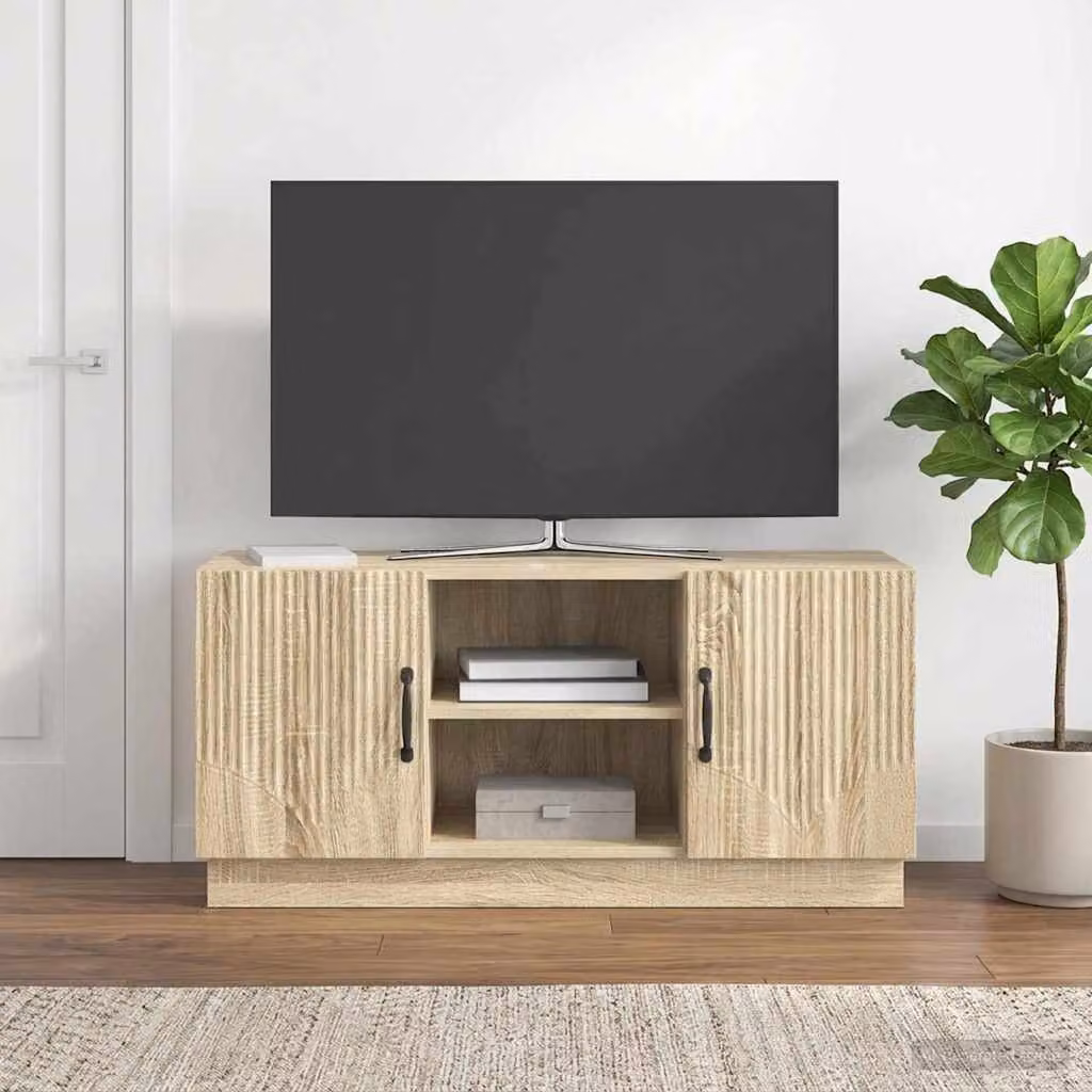 Mobile TV vidaXL in legno ingegnerizzato Rovere Sonoma, L 102 x P 34,5 x H 47 cm