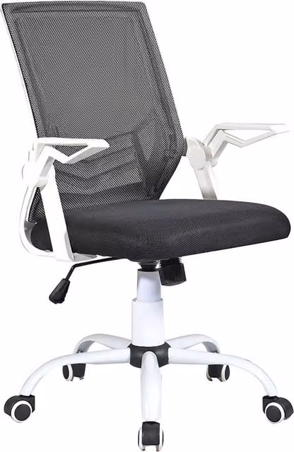 Sedia Operativa da Ufficio Providence Giordanoshop con Schienale in Rete Bianco e Nero L: 62 cm, P: 54 cm, H: 94-104 cm