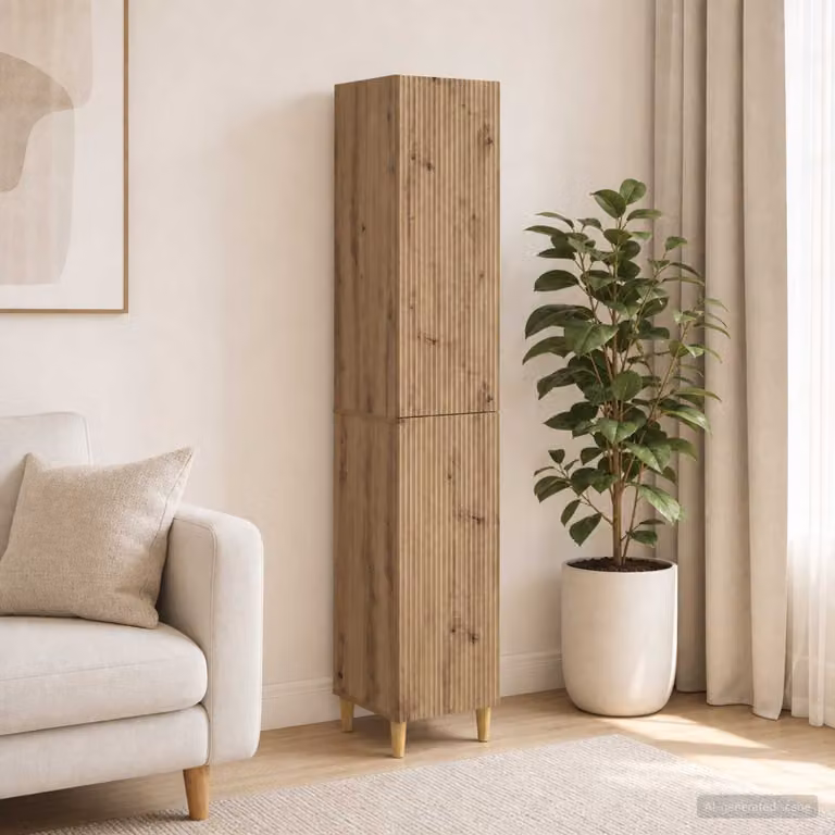 Set di 2 armadi moderni vidaXL in legno ingegnerizzato e MDF color marrone rovere con ante scorrevoli e cassetti interni per camera da letto o ufficio