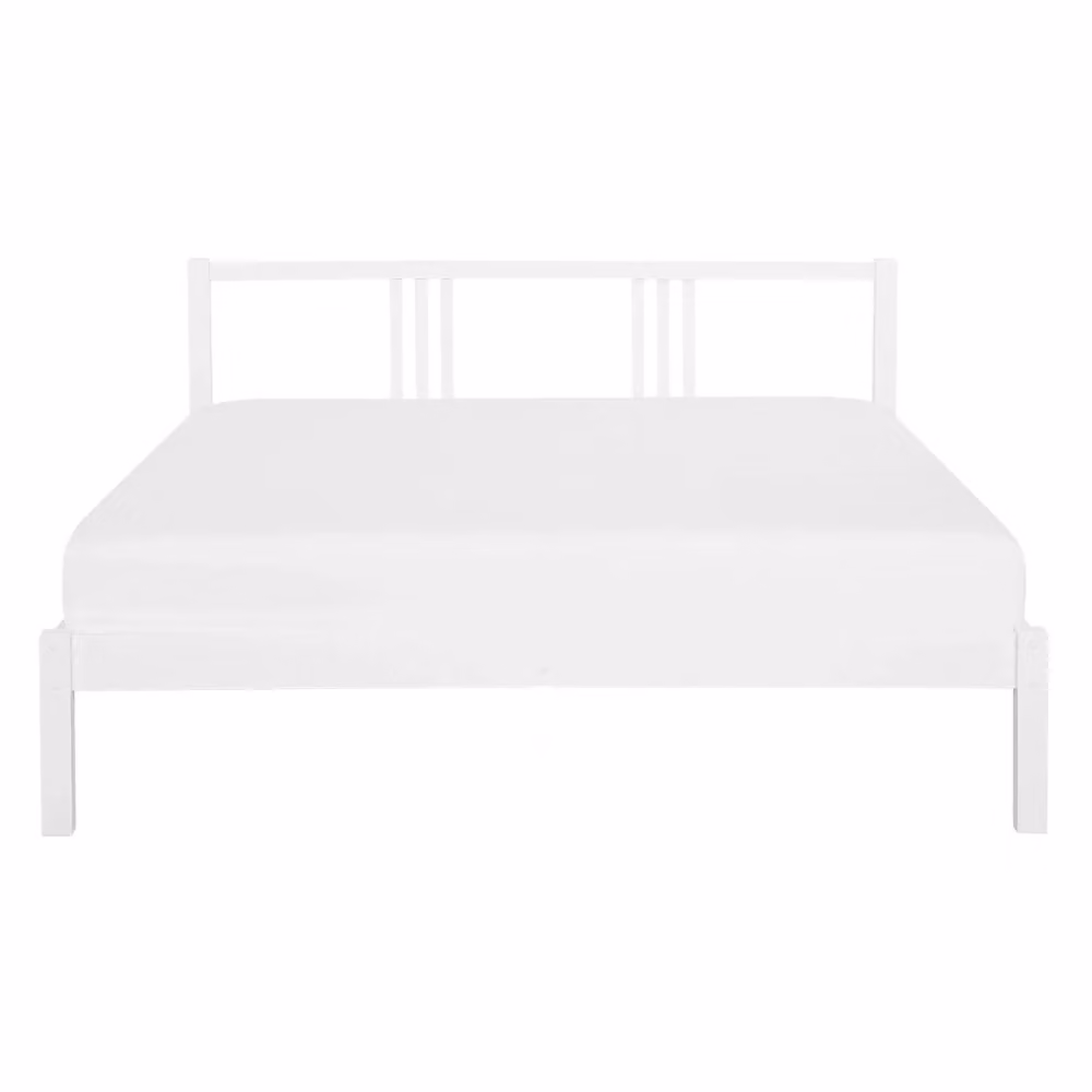 Letto Beliani in legno di pino laccato bianco con stile minimalista L/P/H: 140 x 200 cm – 2