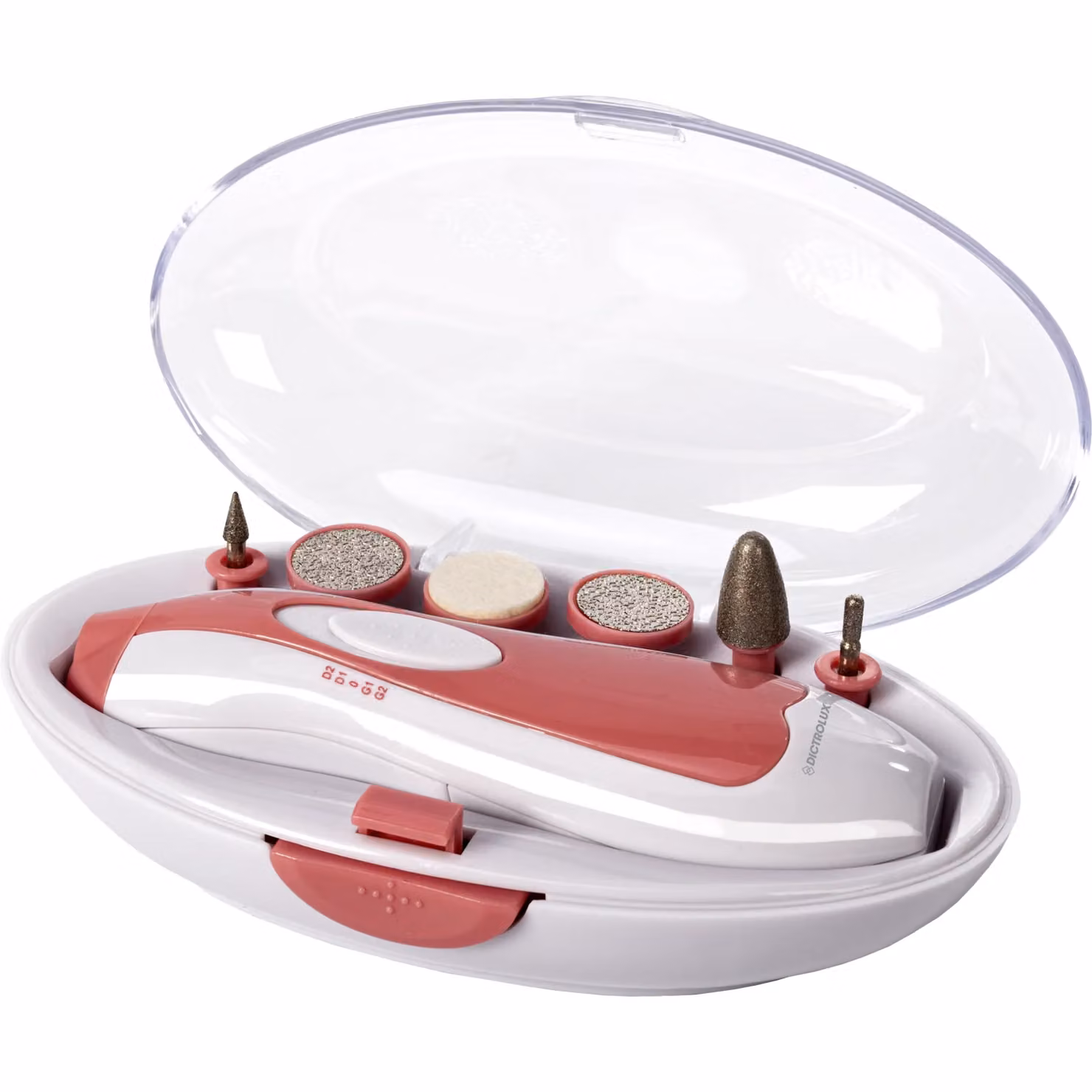 Set Manicure e Pedicure a batterie Dictrolux, colore rosa