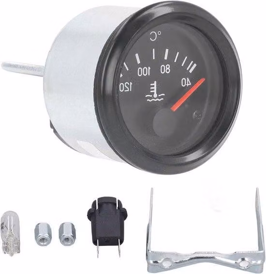 Termometro elettronico-meccanico da 24 V, misuratore di temperatura dell'acqua di riscaldamento da 52 mm, 40-120 °C