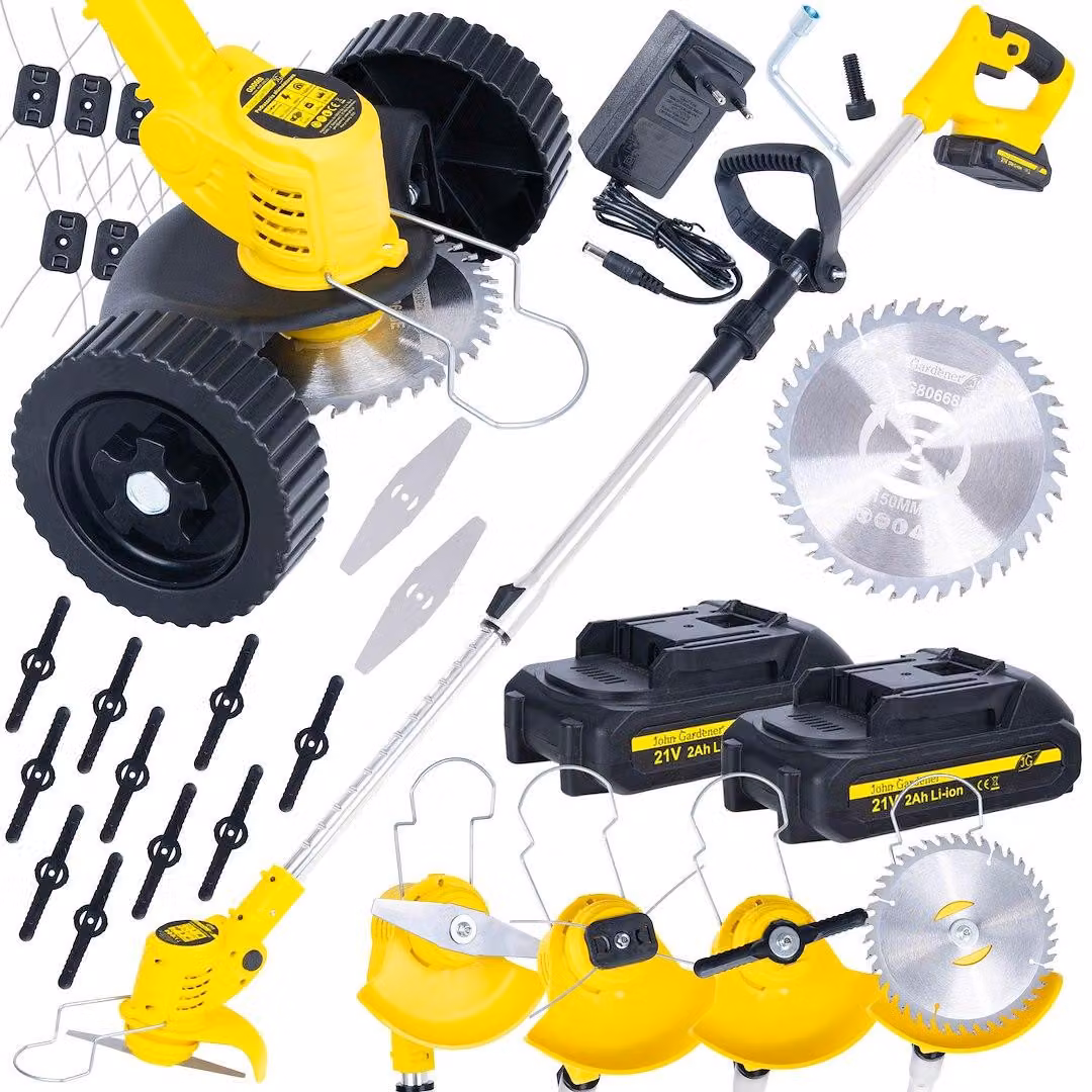 GEKO | Tagliaerba a batteria, 2x2,0 Ah, 21 V, tagliaerba per bordi