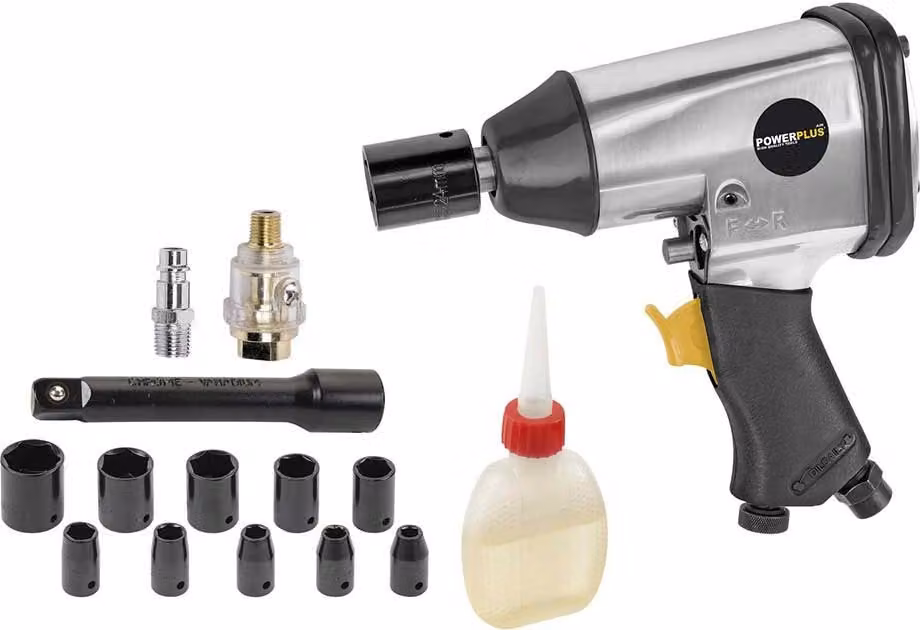POWERPLUS POWAIR0010 - Avvitatore pneumatico (set con dadi)