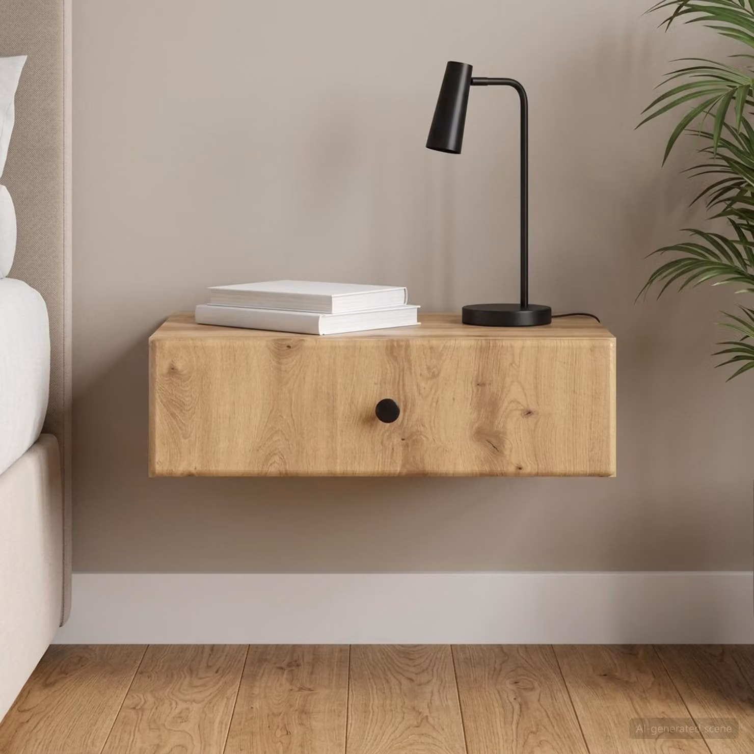vidaXL Tavolino da Parete Laterale Moderno in Legno MDF Marrone L: 59 cm, P: 34,5 cm, H: 17 cm