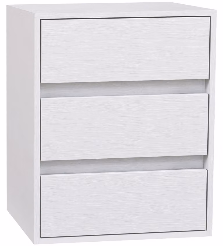 Cassettiera 3 Cassetti Moderna 40x30x50,5 cm in Legno Bianco