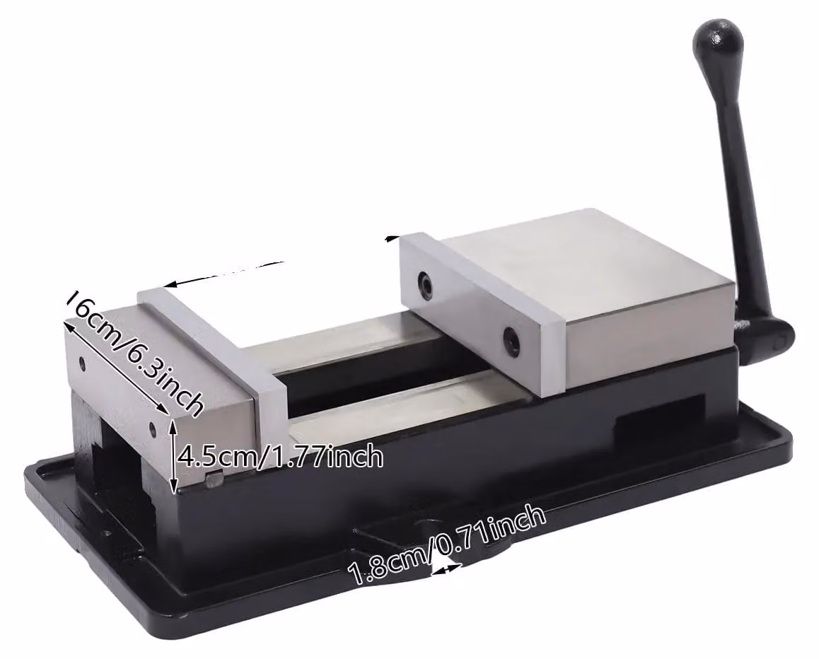 Morsetto di precisione, larghezza delle ganasce 160 mm, utensile di fresatura di precisione, colore nero